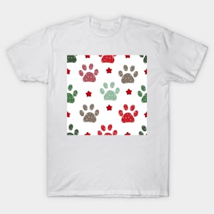 Paw print with snowflakes T-Shirt